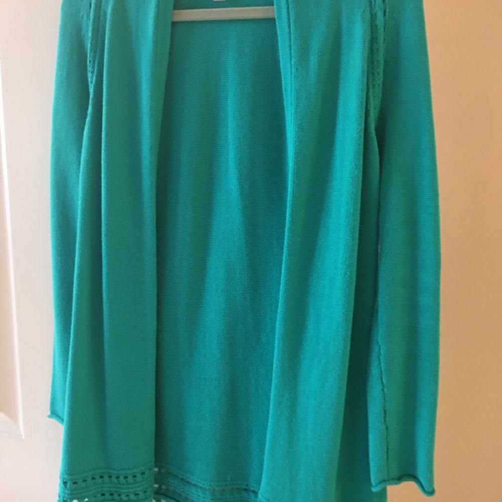 Lilly Pulitzer Noble Cardigan XS Green/teal color